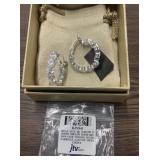 Rhodium Over S/S Round Earrings