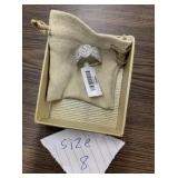 White CZ Rhodium Over S/S Ring - Size 8