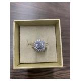 Sterling Silver Diamon Simulated Ring - Size 6