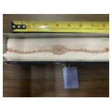White CZ 18K Rose Gold Over S/S Bracelet