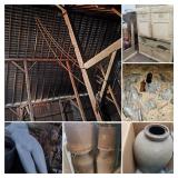 Milk Cans, Crocks, Bottles, Hoosier Cabinet, Barn Hay Mound / Loft Milk Cans, Crocks, Bottles, Hoosier Cabinet, Barn Hay Mound / Loft