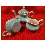 1953 Hand Painted Tea pot, Cream, Sugar, Local Artist 1953 Hand Painted Tea pot, Cream, Sugar, Local Artist