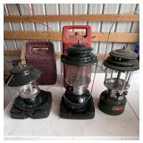 3 Colman gas lanterns