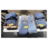 3 boxes of blue jeans
