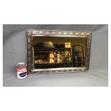 Metal Etched Framed Wall Or Vanity Silvertone