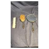 Vintage hairbrush mirror and comb