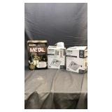 Metal light fixture and two fab motors