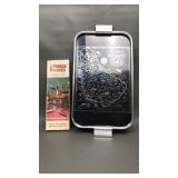 Vintage Anodized Barbados map tray& fondue forks