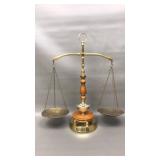 MCM Brass & Wooden Vintage Scale