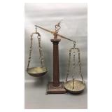 Antique Brass & Wooden Scale