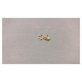 Marked 18k Gold Flower Earrings