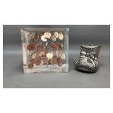 Vintage Lucite Pennies Paper weight & more