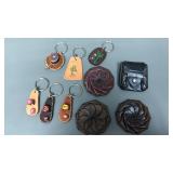 Vintage Leather Coin Purses, Keychains & More