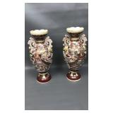 Antique Satsuma Japanese Painted Vases