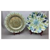 Turkish Iznik Style Art Glass Chargers Servers