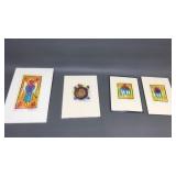 Signed Victor Kinza Matted Art Prints