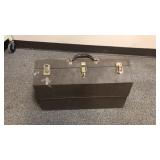 Vintage Metal Toolbox Filled W Extras