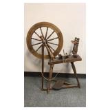 Antique Wooden Spinning Wheel