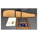 Navy recruit, Army plaque and gun case
