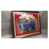Mirrored Budweiser Light Bar Sign