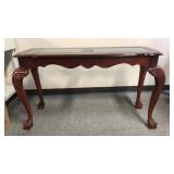 Chippendale Style Glass Top Clawfoot Table