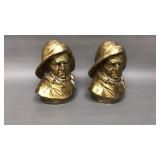 Vintage Brass Fisherman Bookends