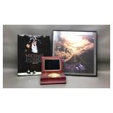 Framed Jackson Browne LP Michael j book & more