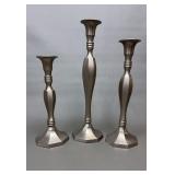 Solid Brass Gatco Brushed Pewter Candlestick Hldrs