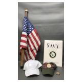 US The Navy Historical Book, Vtg Flag & More