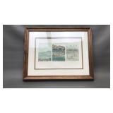 David Curles cattail lake etching