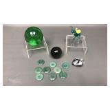 Sfi Glass Paperweight, Vtg Elephant & More!