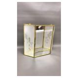 Vtg Glass & Brass Hummingbird Display Case