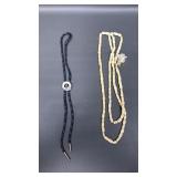 Vtg Carved Bone Skull Necklace & Masonic Bolero