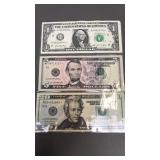 Usa Star Banknotes $20, $5 &&1