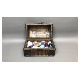 Collection Of Tumtled Stones In Treasure Box