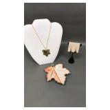 1950ï¿½s Mapleleaf Trinket Dish & Artisan Jewelry