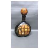 Vintage Italian Leather Coat of Arms Decanter