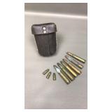 Vintage Leather Ww2 German Ammo Pouch & Cartridges