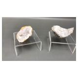 Apophyllite? & Quartz Crystal Cluster Geodes