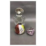 Art Glass Angel & Amethyst Paper Weight