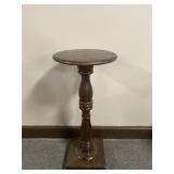 Vtg Hardwood Barley Twist Pedestal Table