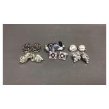 Vtg Silver Tone & Screw Back Clip On Earrings