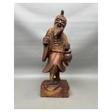 Vintage Carved Wooden Chinese Old Man Statue