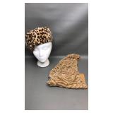 Vtg Faux Fur Hat & Elaine Gold Scarf