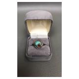 Southwestern Vtg Sterling Silver & Turquoise Ring