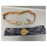 Vintage Leather Statement Buckle Ladies Belts