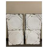 2 Antique Tin Art Deco Ceiling Tiles