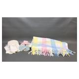 Vtg Baby Blanket, Kid Gloves & More