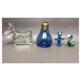 Depression Glass Scottie Dog & Art Glass Figurines