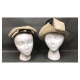 Vtg Charo Bucket Hat & Velvet Saucer